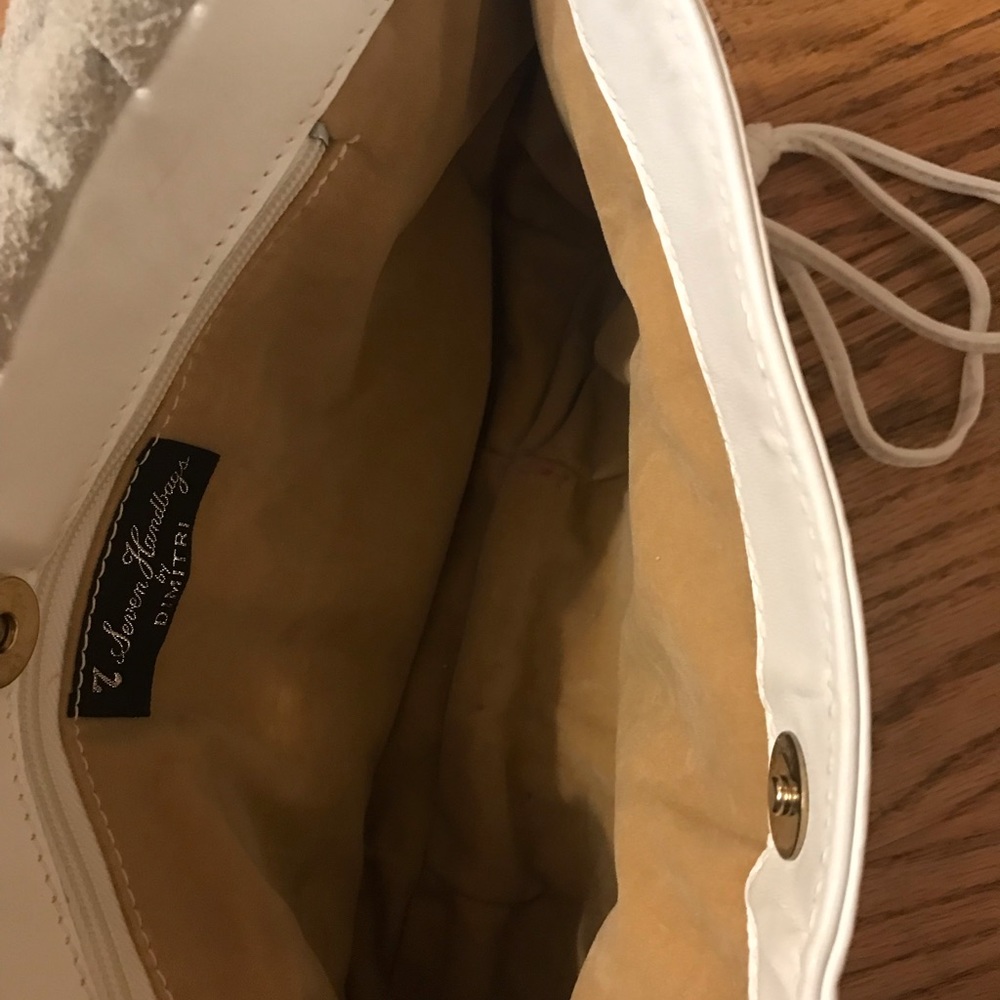 VTG Leather white Shoulder purse - Picture 3 of 6